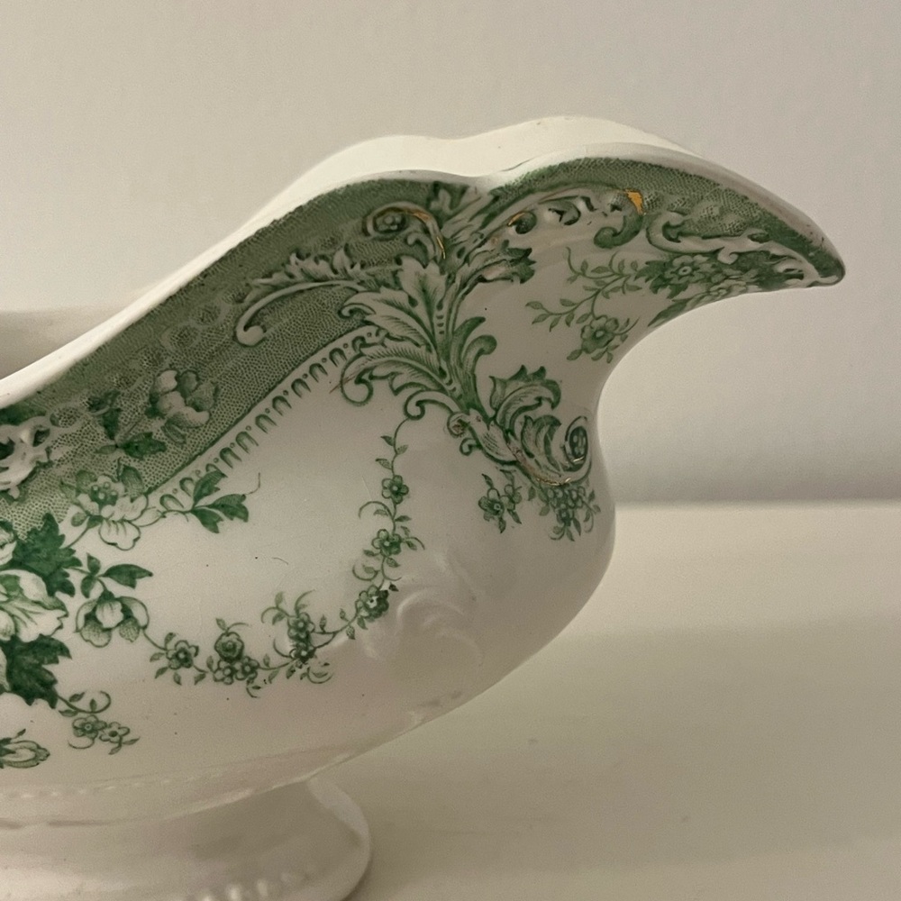 Vintage Johnson Brothers The Florentine Green Pattern  Gravy Boat England - Picture 4 of 15
